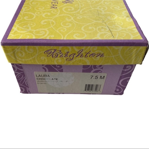 Brighton Italy Laura Brown Leather & Silver Tone Buckle Peep Toe Sandals Sz 7.5M - Picture 9 of 10